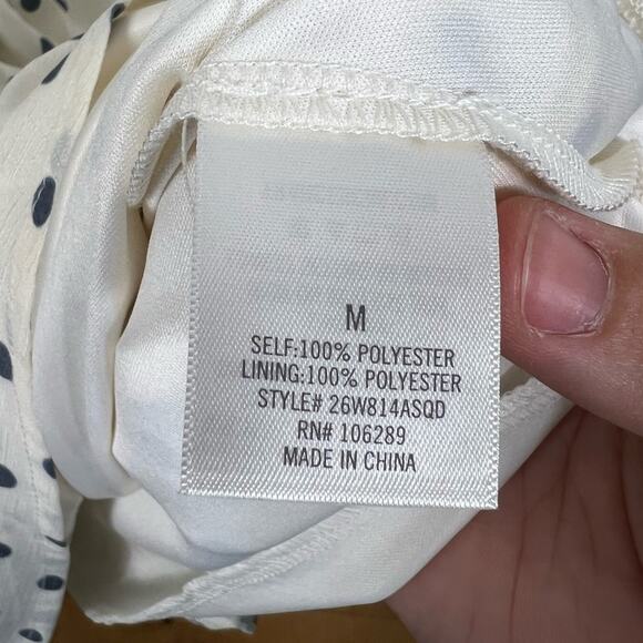 NWT Francesca‘s Hailey polkadot smocked mini fit and flare dress with tie detail - Picture 12 of 15